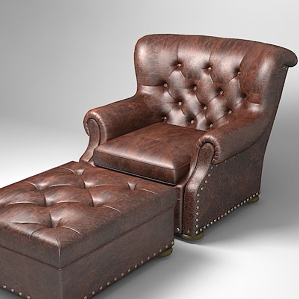 3ds max ralph lauren chair - Ralph lauren writer armchair pouf by shop3ds
